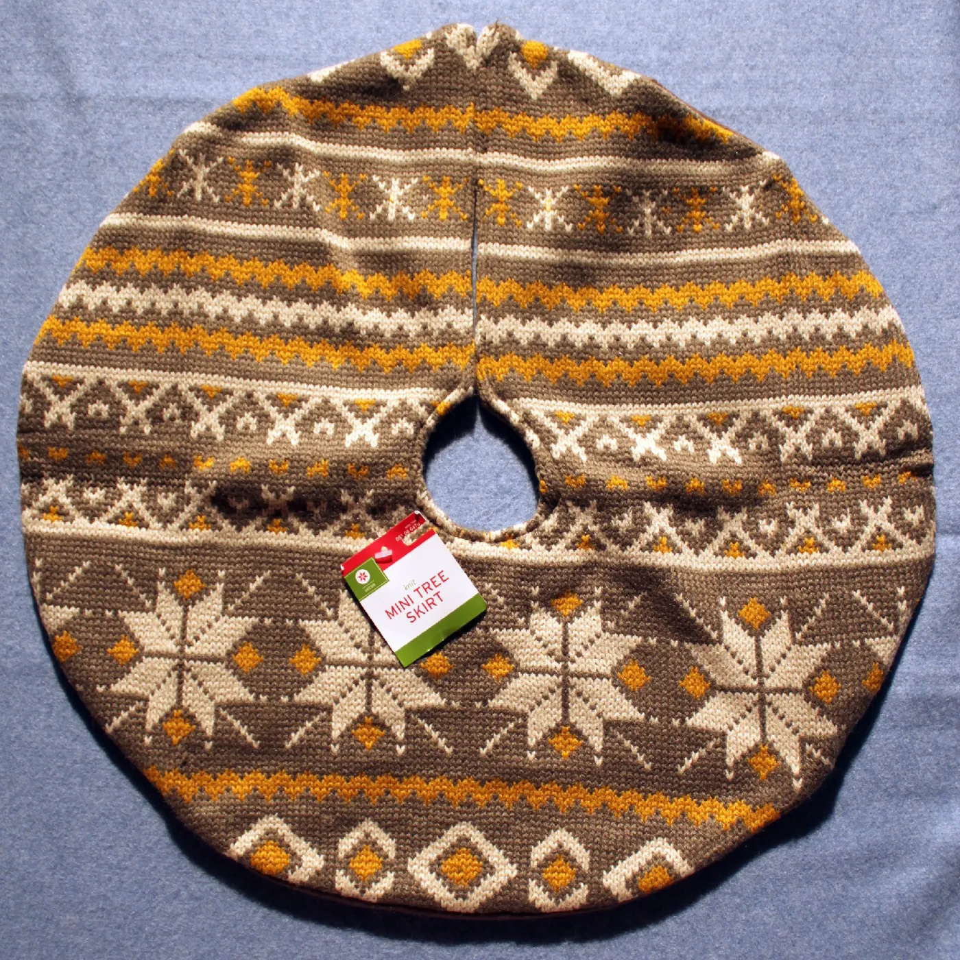 Brown Knit Mini Tree Skirt | Tabletop Christmas Tree Decor