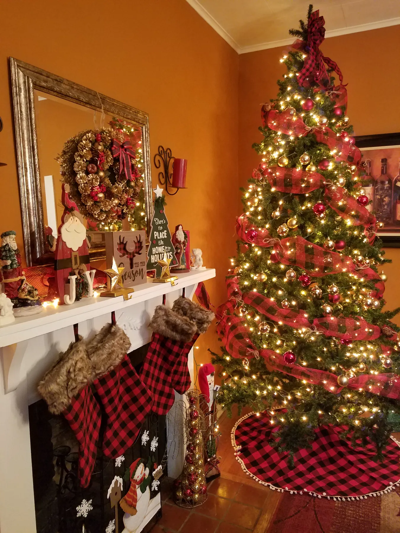 Buffalo Plaid Christmas Buffalo Plaid Christmas Ornaments: Farmhouse  Flannel Tree Decoration