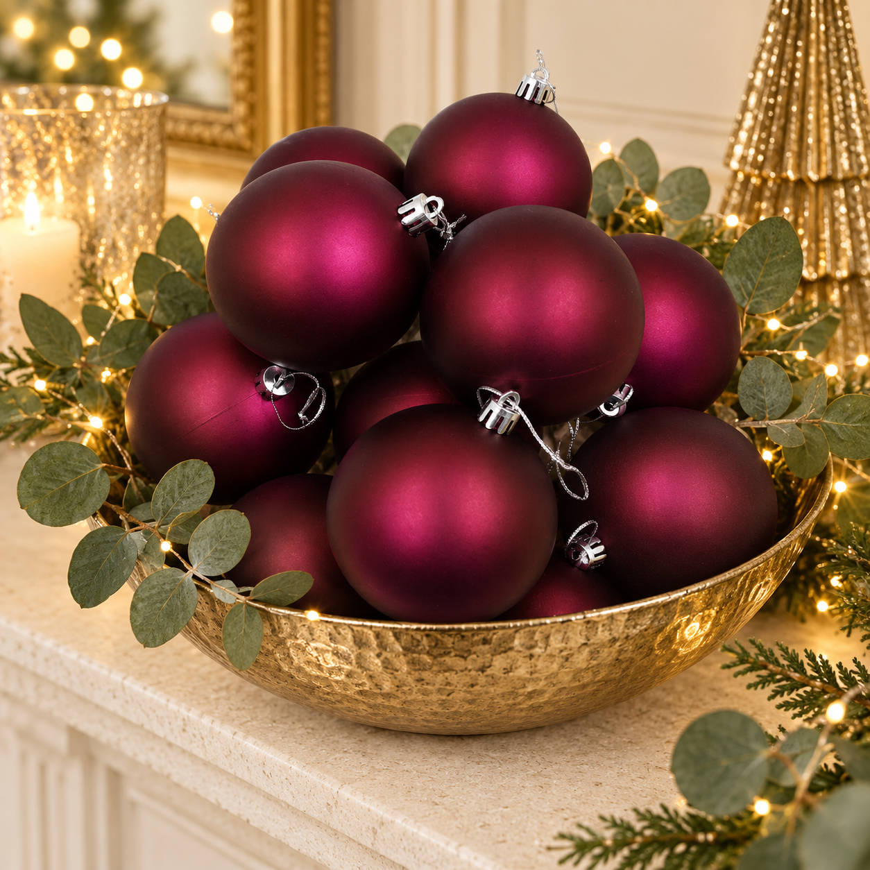Burgandy Christmas Baubles Australia | Amazing Christmas