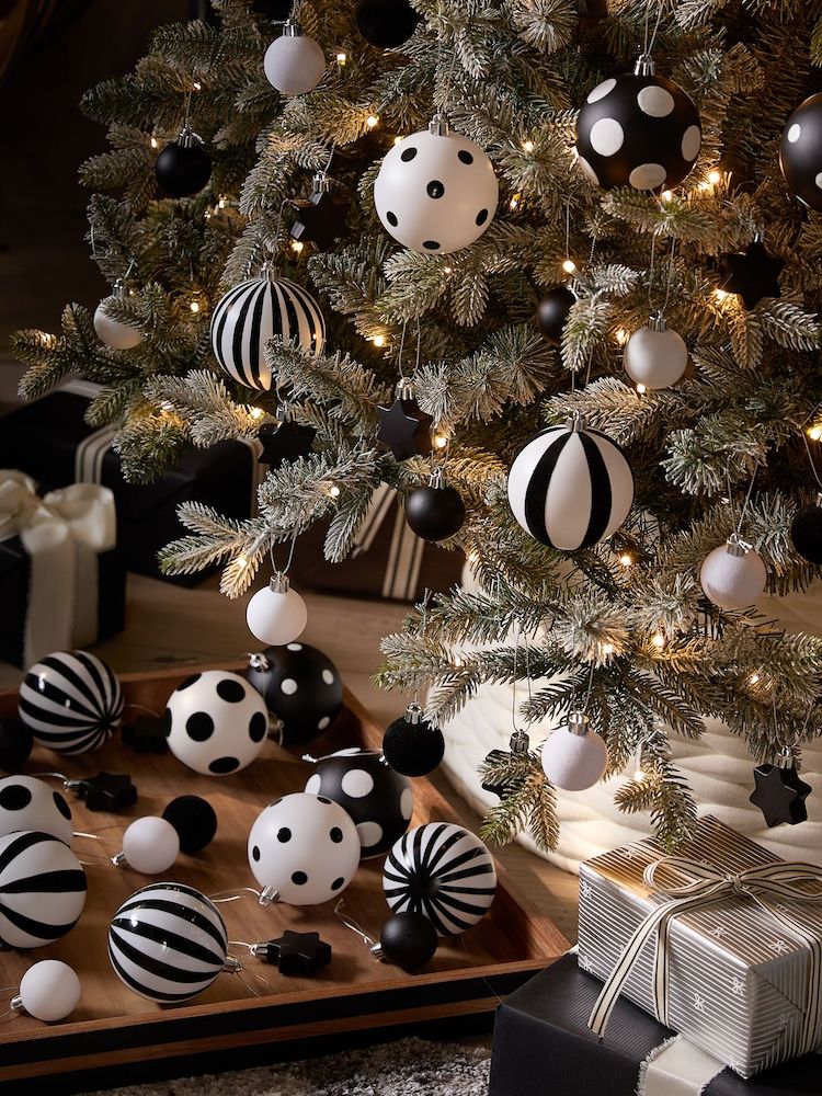 Buy 50 Pack Monochrome Spot Shatterproof Christmas Baubles from the Next UK  online shop