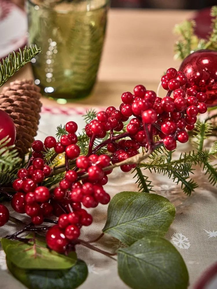 Buy Dibor Berries and Baubles 150cm PreLit Christmas Garland from the Next  UK online shop