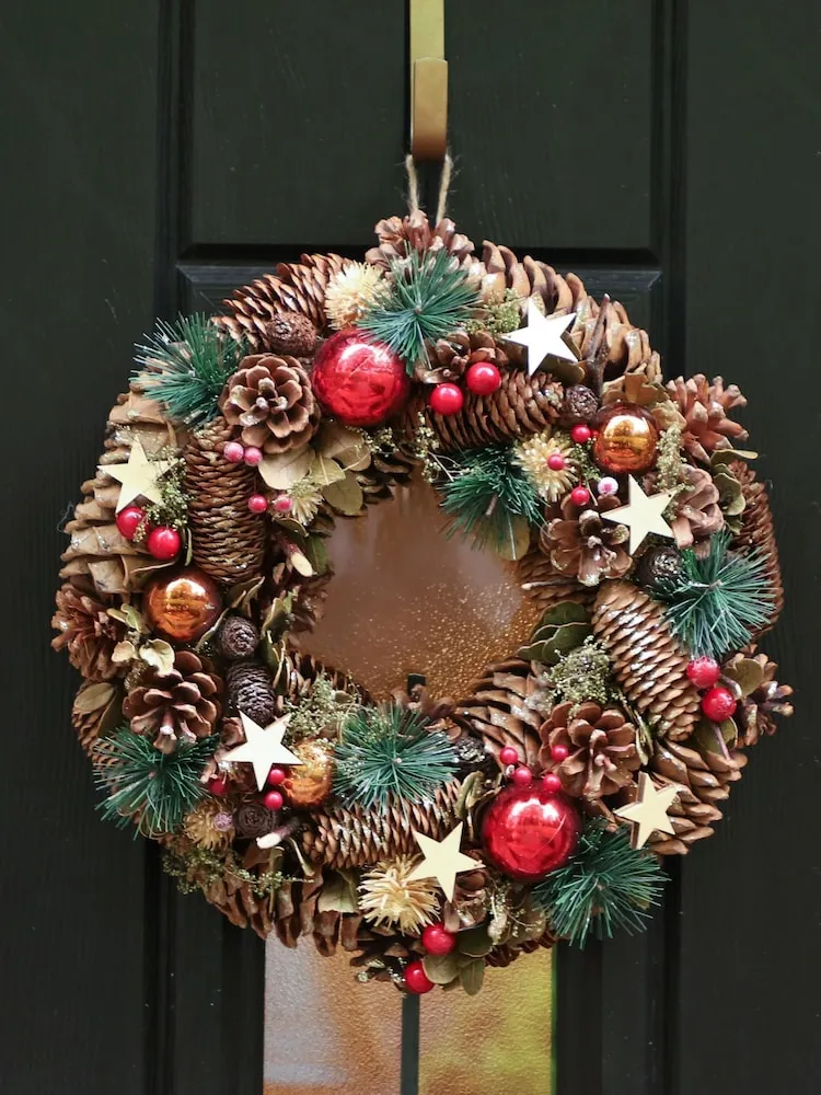 Buy Dibor Stars and Baubles Pine Cone 36cm Wreath from the Next UK online  shop