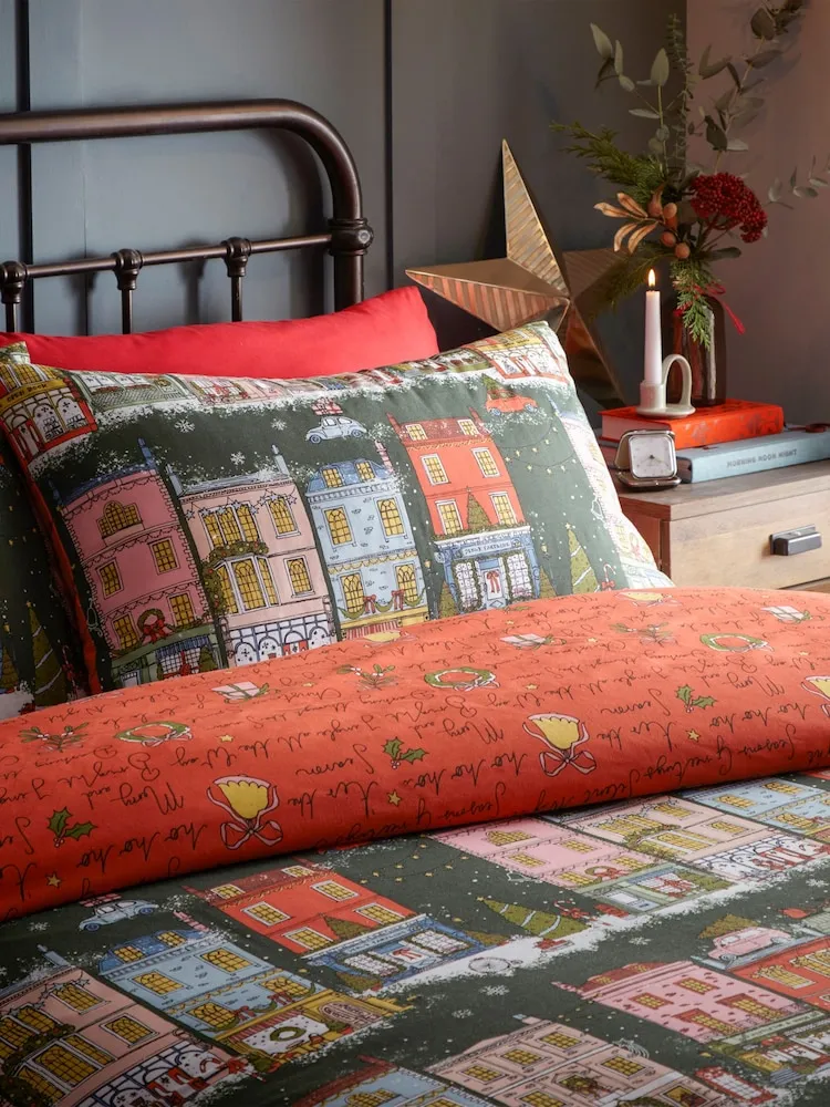 Buy Furn Green Christmas Spirit Reversible Duvet Cover and Pillow Set from  Next USA