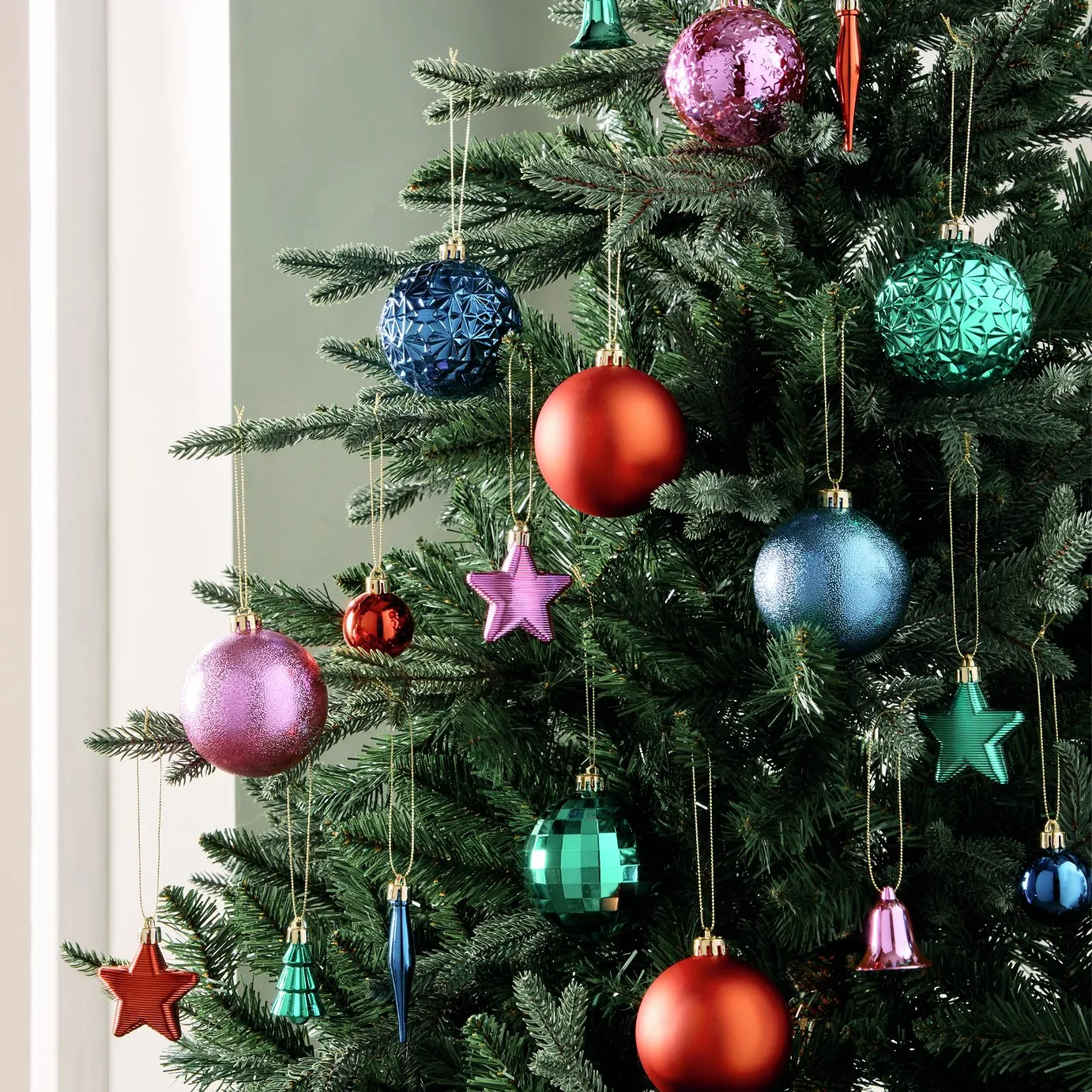 Buy Habitat Pack of 49 Scandi Christmas Baubles | Christmas tree decorations  | Argos