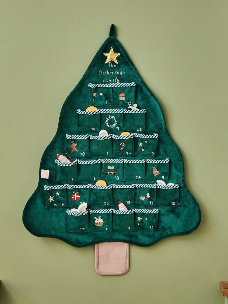 Buy Personalised Fabric Christmas Tree Hanging Advent Calendar by My 1st Years from the Next UK online shop