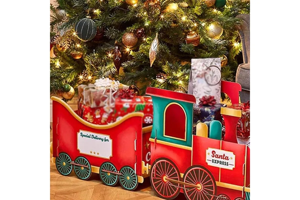 Buy Santa Gift Train Christmas Cardboard Gift Box - Present Holder Home  Decoration Style 1 | Kogan.com