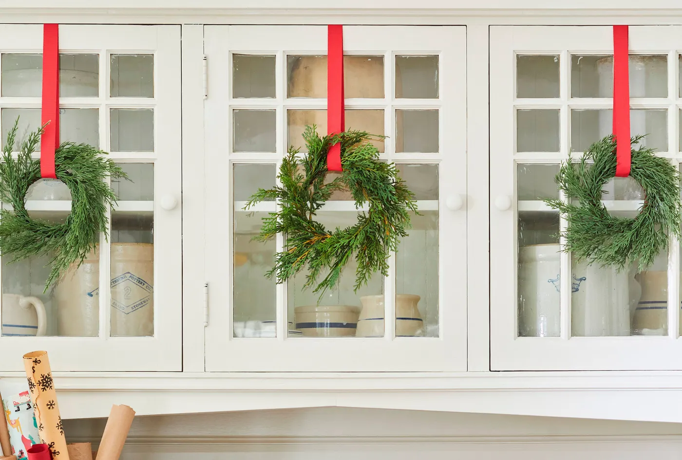 Cabinet Wreaths Are the Adorable Holiday Decor Trend You Have to Try This  Year