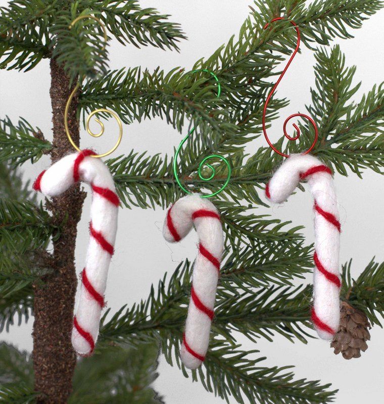 Candy Cane Christmas Tree Ornaments with Red, Green & Gold Hooks- Handmade  by Matthew and Mae – Matthew + Mae