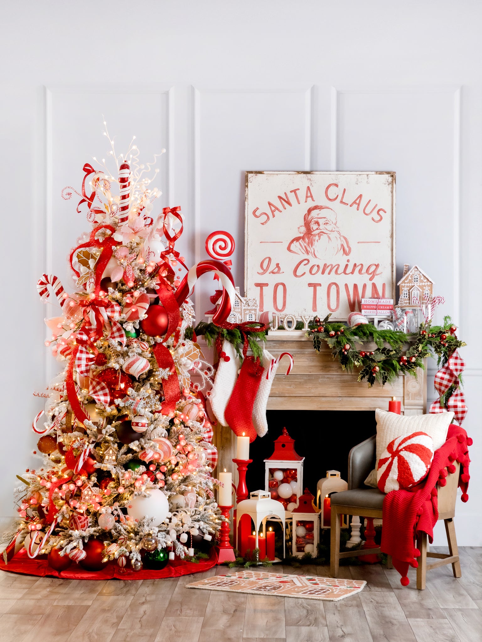 Candy Cane Theme Living Room Ginger Cane Christmas – Modern Display