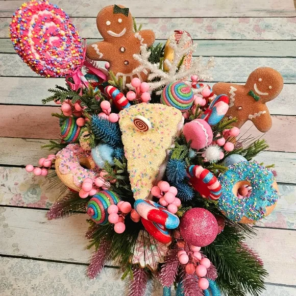 Candyland Christmas centerpiece