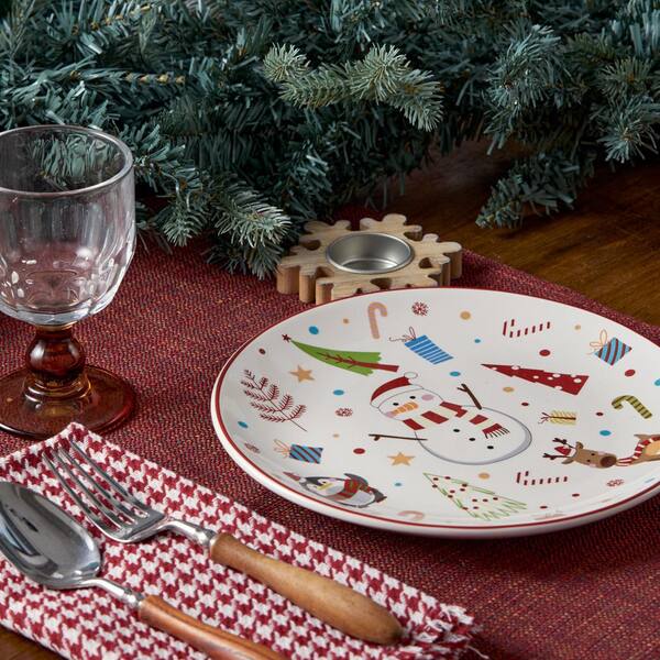 Ceramic Christmas Salad Plates Christmas Dinnerware, Table Decor Glassware  Pottery Barn