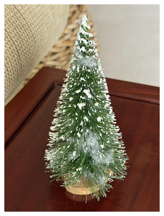 Charming Miniature Snow-Flocked Bottle Brush Tree for Doll, Miniature . For Sale at Ruby Lane