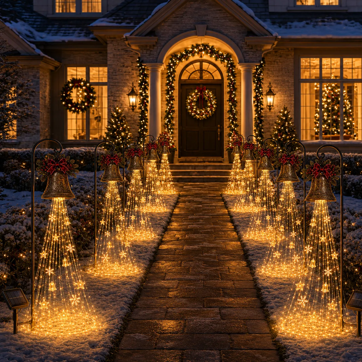 🎄 Christmas Bell Cascade Solar Lights✨ Create a Magical Holiday Glow – ahlwocore