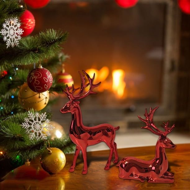 Christmas Decorations Outdoor Desktop Ornament European Style Creative  Electroplated Golden Deer Wine Cabinet Ornaments For Home Living Rooms TV  Cabinets Modern Home Decoration Deer Ornaments - Walm