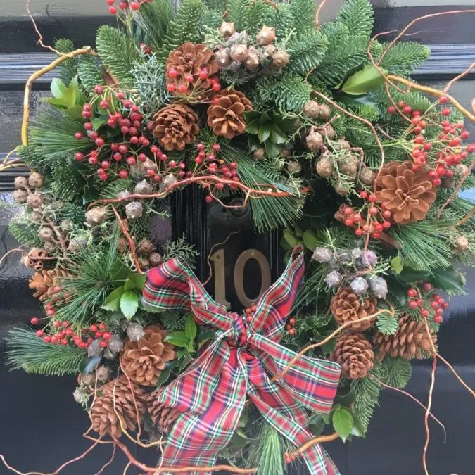 Christmas Door Wreath - Festive, traditional, natural Wreaths from £30.00.