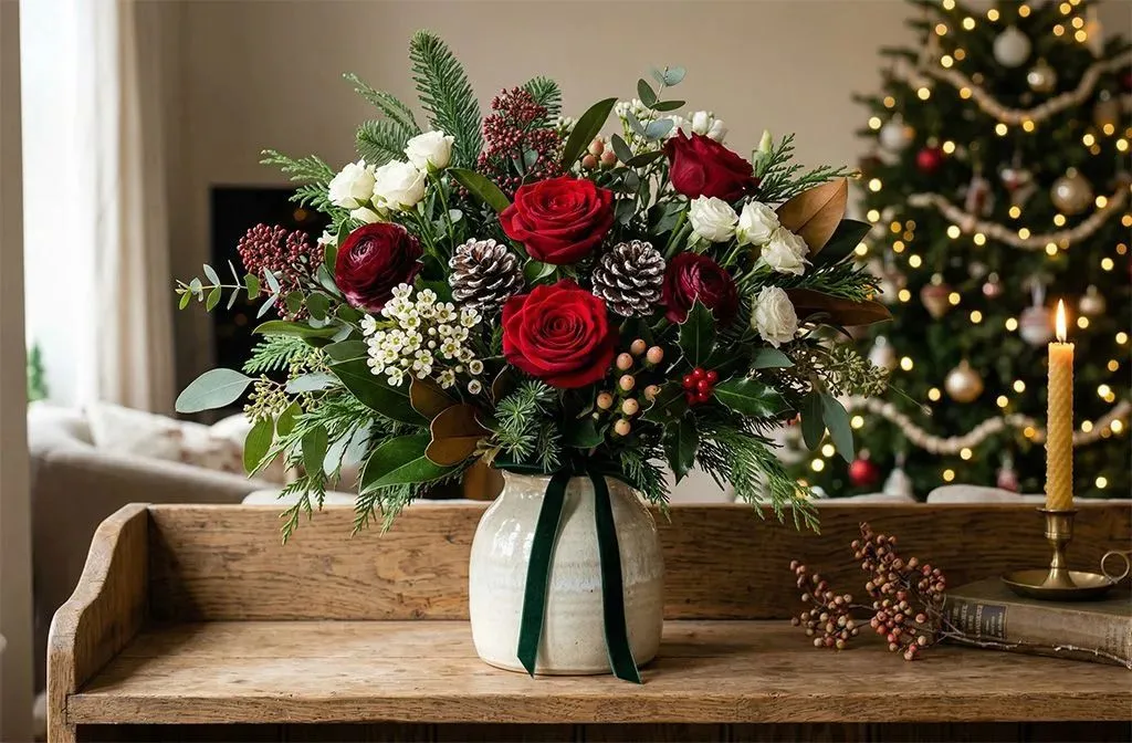 Christmas Florist's Choice Flower Arrangement | Hometown Floral