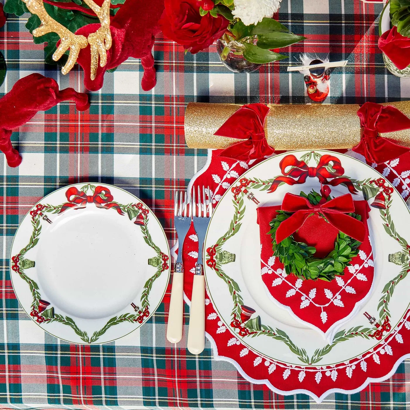 Christmas Garland Dinner Plates, Set of 4 | Mrs. Alice