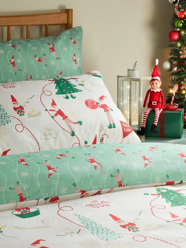 Christmas Holiday Duvet Cover Buy Duvet Day Cream Christmas Elf Reversible  Duvet Cover And Pillowcase Set From Next Indonesia