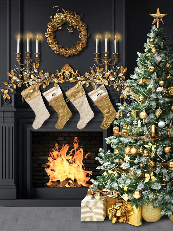 Christmas Manor Printed Photo Backdrop - Denny Mfg