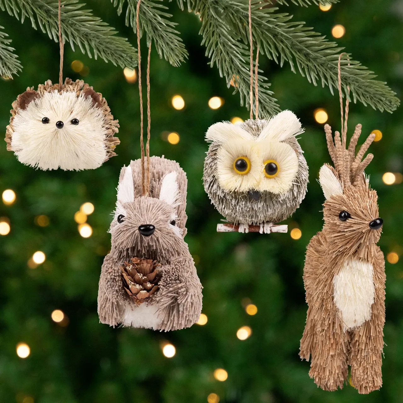 Christmas Ornaments Woodland Creatures Decorations Christmas Woodland  Creature Hanging Ornament,2D Forest Animals In Acorns Ornaments