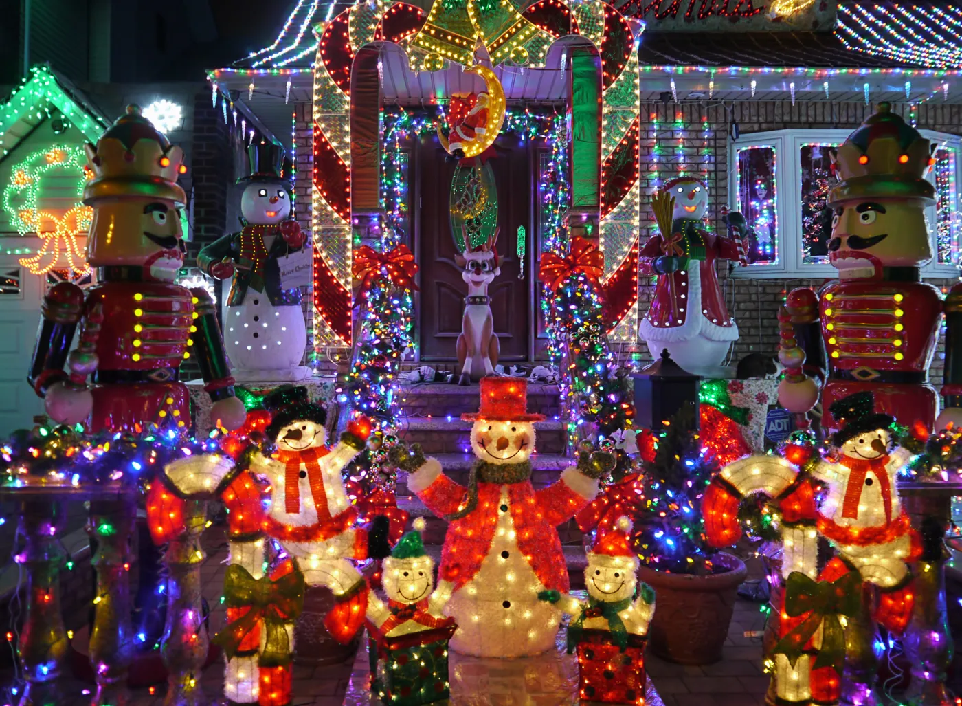Christmas outdoor Christmas decorations - Snowman and nutcracker lights up  house in Brooklyn, New York - Southwest Ohio Parent Magazine
