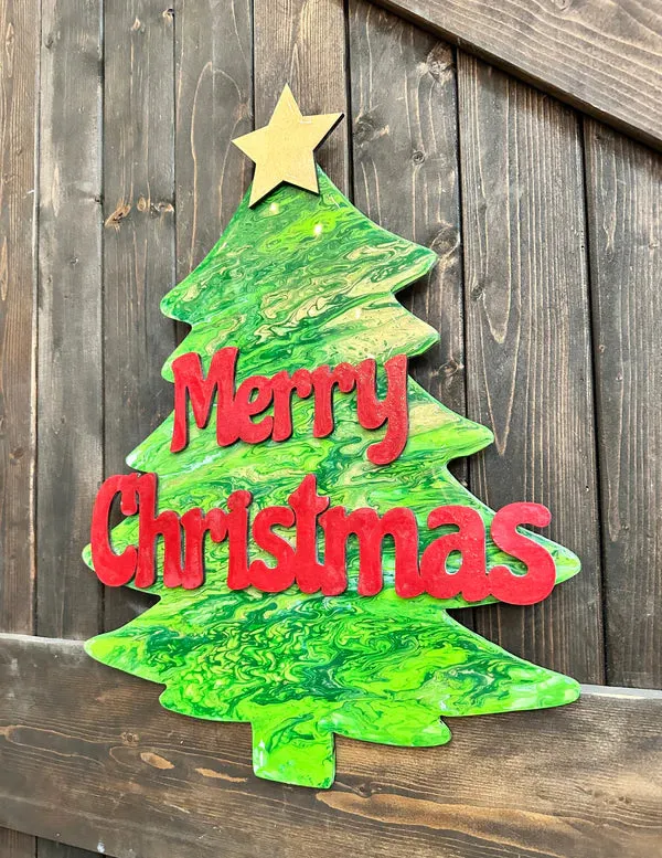 Christmas Tree A5829N: Holiday Paint Pour Shapes – Painted Pallet Studio