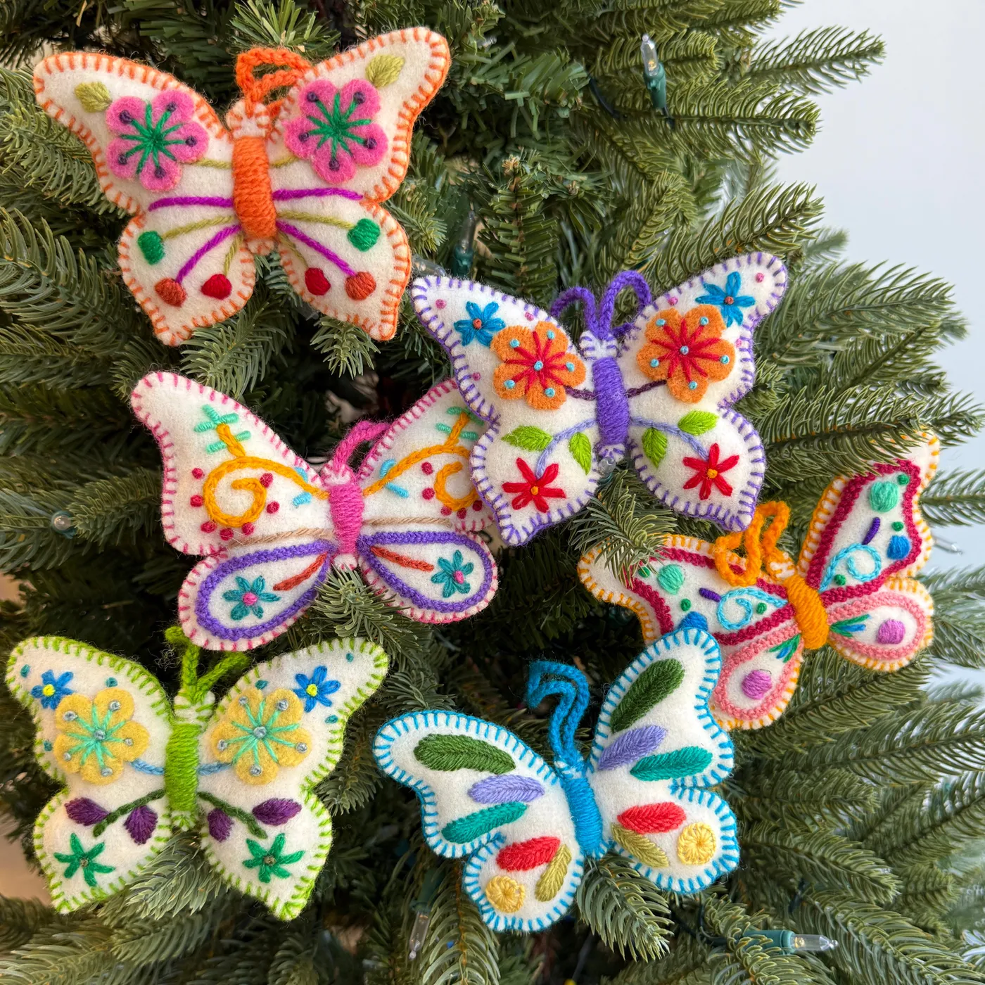 Christmas Tree Decorations Christmas Butterflies Seasonal Ornaments  Butterfly Christmas Butterfly Christmas Ornament Embroidered Handmade  Holiday Decor Ornaments Orphans®