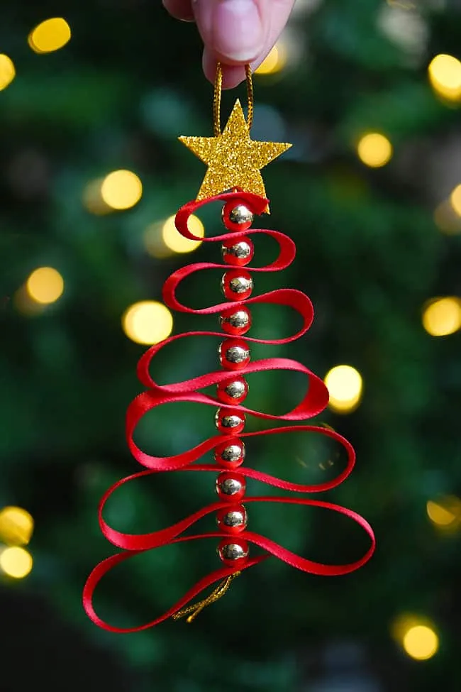 Christmas Tree Ornaments Christmas Beaded Seasonal Ornaments Ribbon  Christmas Tree Ornament Easy DIY Holiday Craft