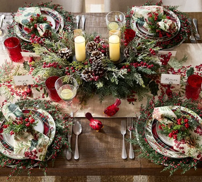 Christmas Tree Pottery Barn Christmas Table Runner Table Runners The  Christmas Shop Pottery Barn