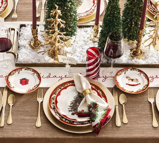 Christmas Tree Pottery Barn Christmas Table Runner Table Runners The  Christmas Shop Pottery Barn