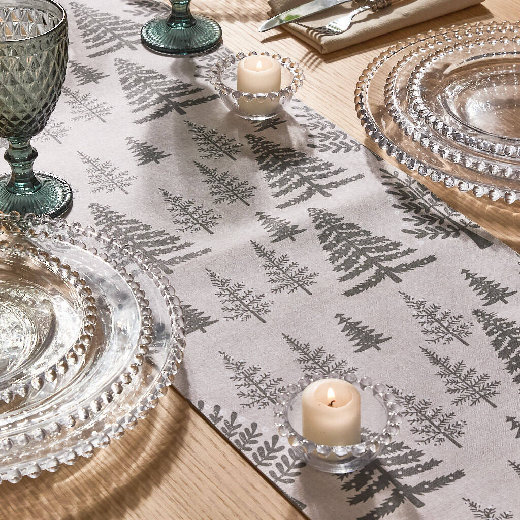Christmas Tree Table Runner Winter 1pc Christmas Tree Printed Table Runner, Christmas  Decor Linen-Like Table