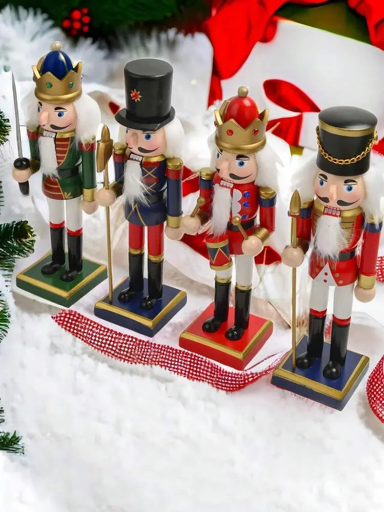 Classic Nutcracker, Christmas Decor Nutcracker Figurine, Wooden Nutcracker, King Style Wooden Nutcracker, Nutcracker Wood Decor, Christmas Decor, Christmas Nutcracker Decor Set, Nutcracker Soldier F