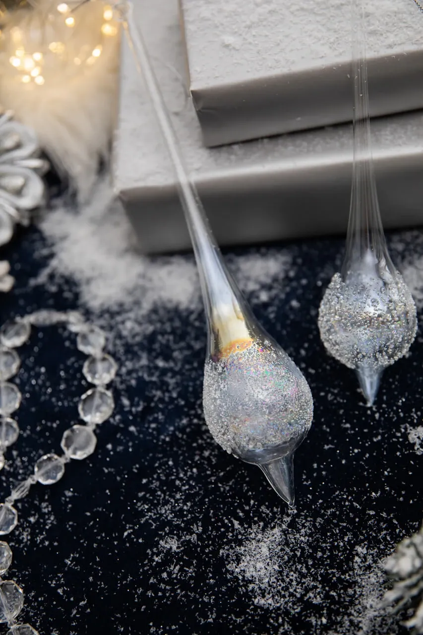Clear Glass Blown Glass Icicle Ornaments Clear Glass Icicle Ornament