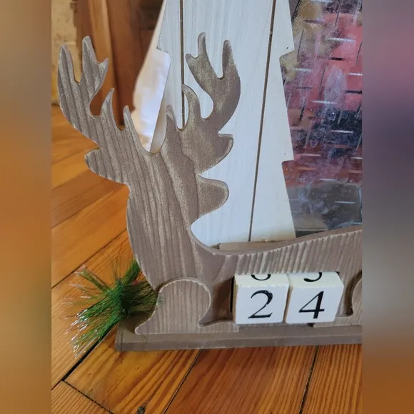 Countdown advent rustic woodland cabin christmas decor accent
