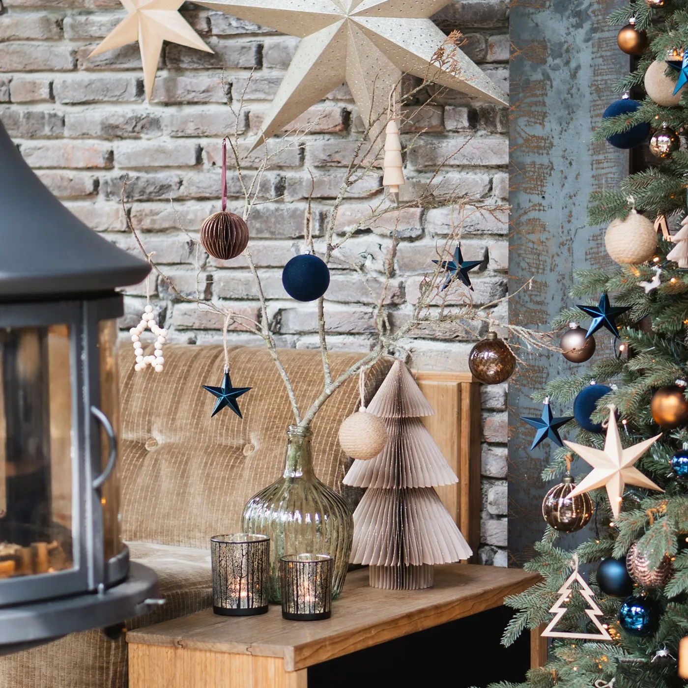 Dark blue velvet unbreakable Christmas bauble
