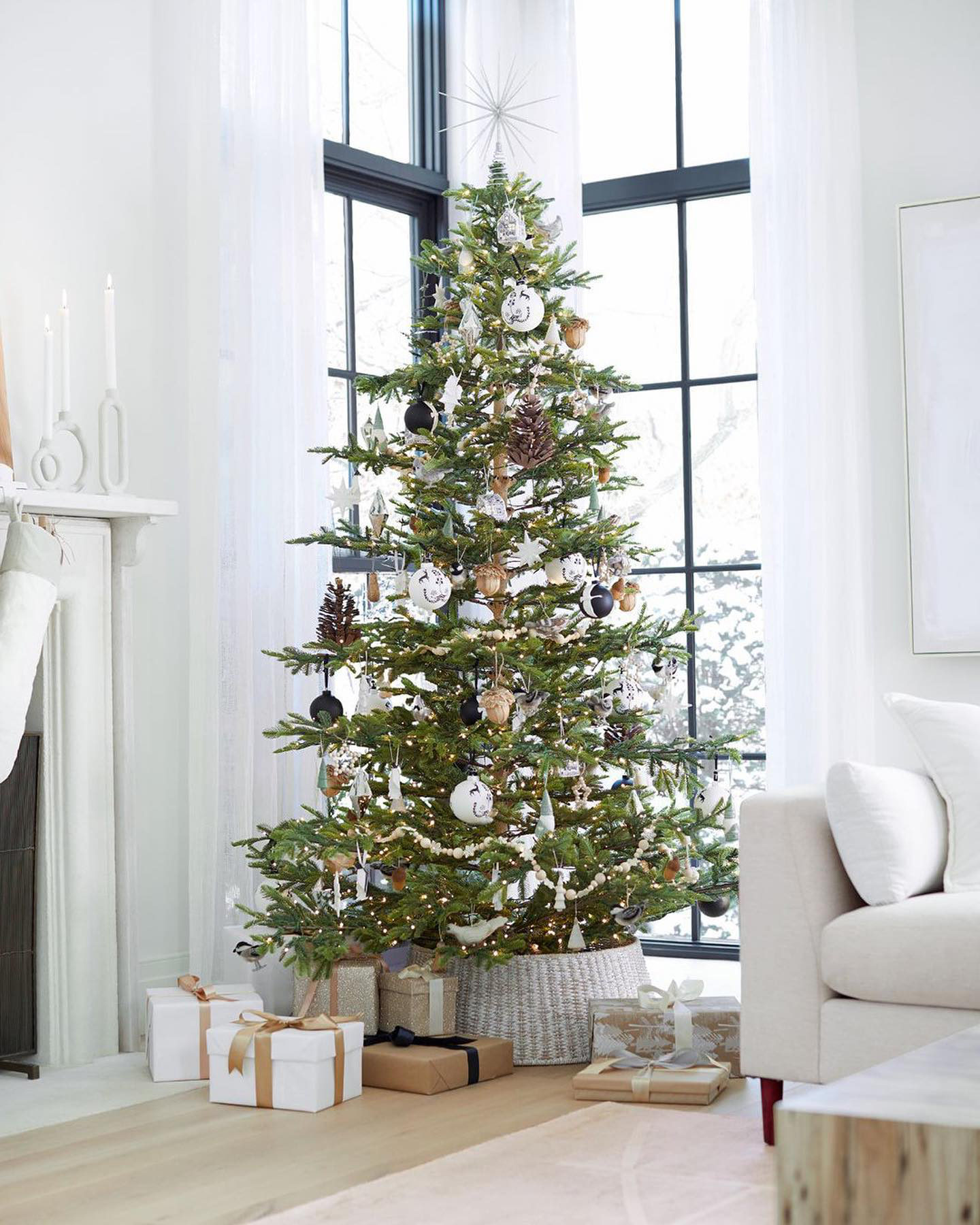 Deals White Woven Tree Collar Modern Christmas Unboxing For Tailored Neutral  Home Decor