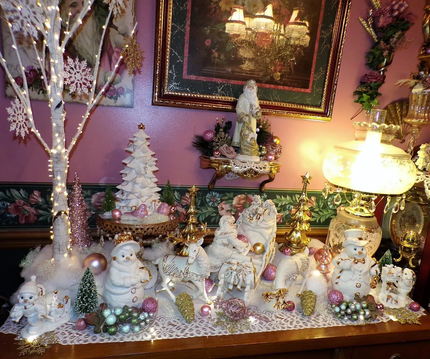 DEBBIE-DABBLE BLOG: Christmas Buffet and Hutch in a Pink Victorian Dining  Room, Christmas Home Tour, 2022