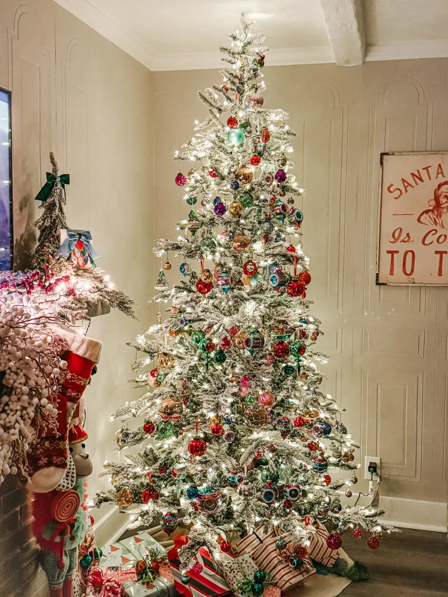 Decorated Antique Christmas Tree Our Bedroom's Old Fashioned Christmas Tree  Sincerely, Marie Designs