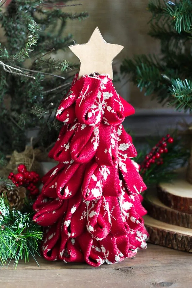 DIY Nordic Sweater Mini Christmas Trees - Bless'er House