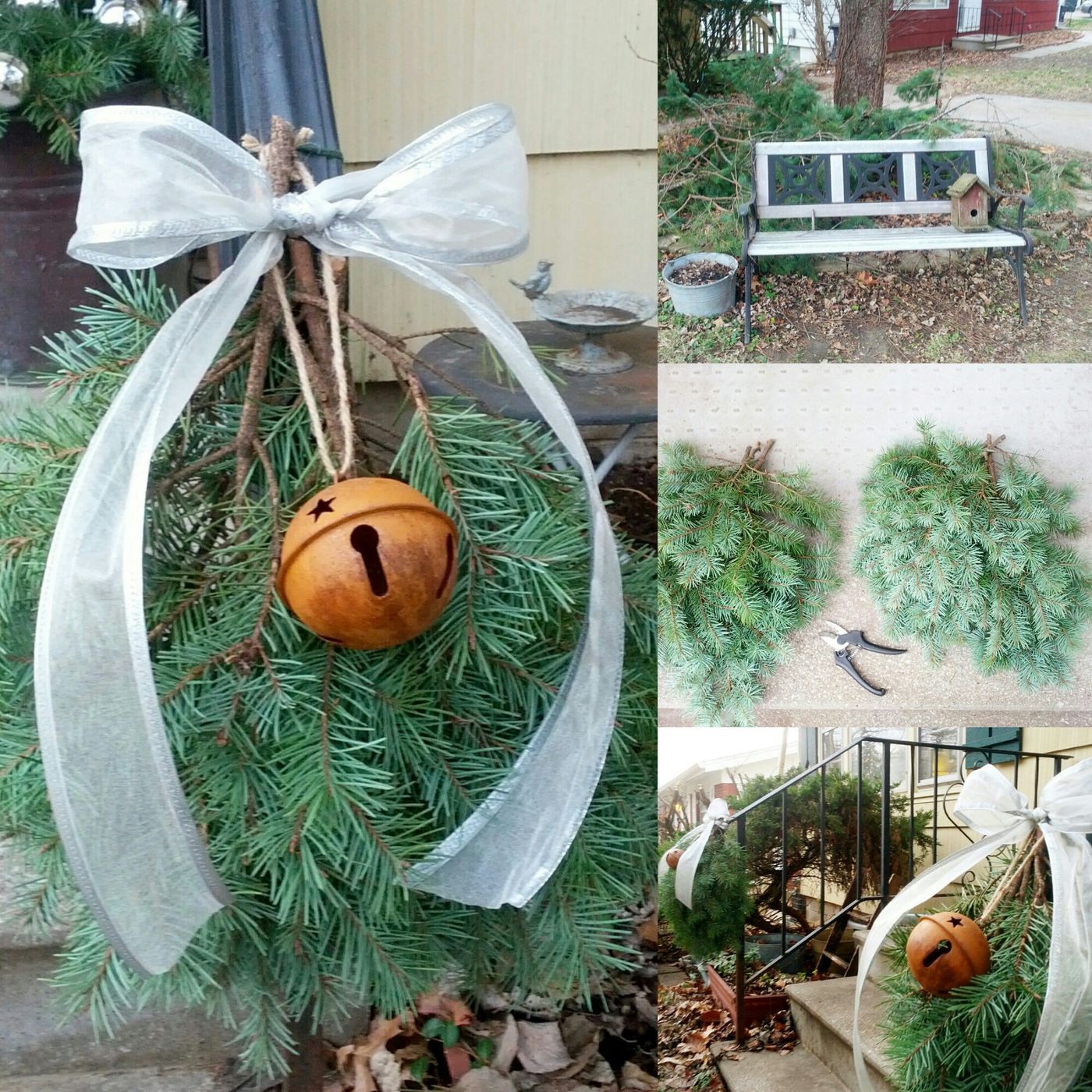 DIY Pine Bough, Ribbon & Jingle Bell Swags – Shalom Schultz Designs