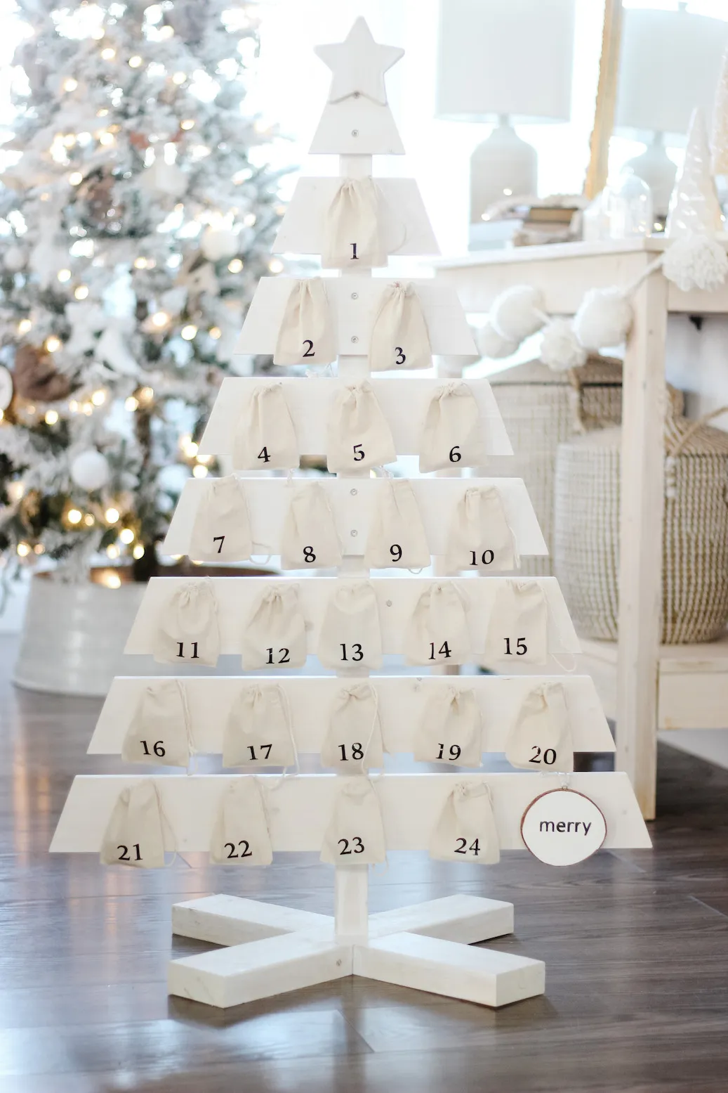 DIY Wood Christmas Tree Advent Calendar