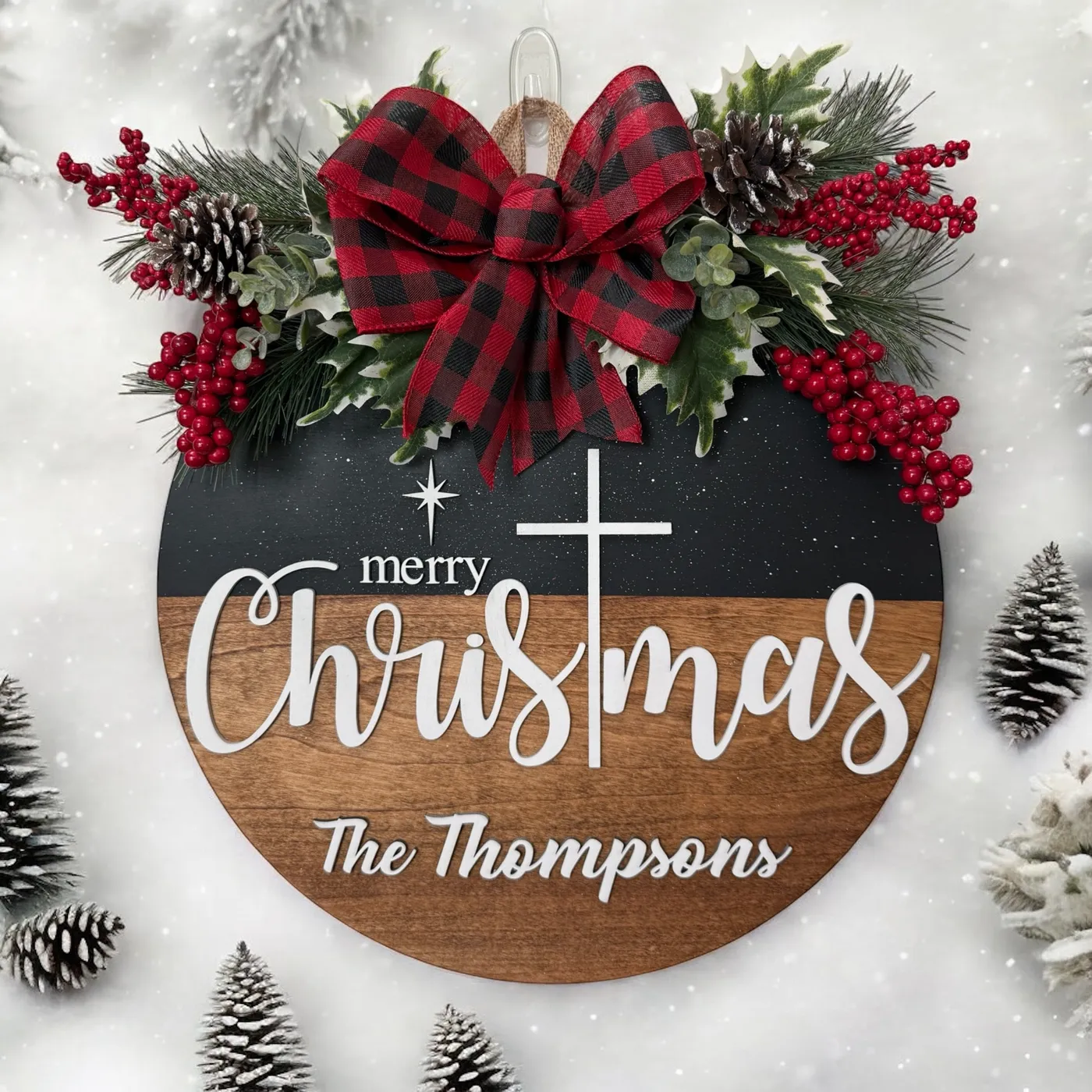 Door Hanger - Merry Christmas North Star - Not Personalized