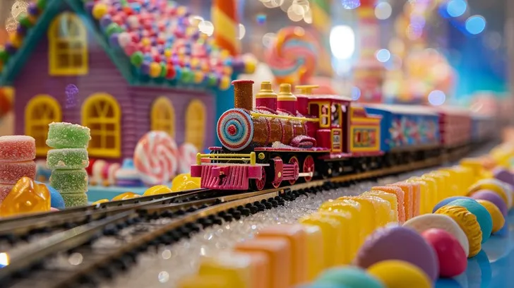 Download Candyland Express Scene Image - Toy, Train, Candy | StockCake