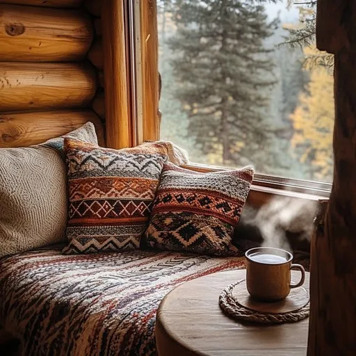 Download Cozy cabin corner Image - Cabin, Coffee, Cozy | StockCake