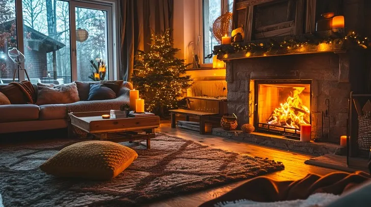 Download Cozy Fireplace Ambiance Image - Cozy, Fireplace, Living Room |  StockCake
