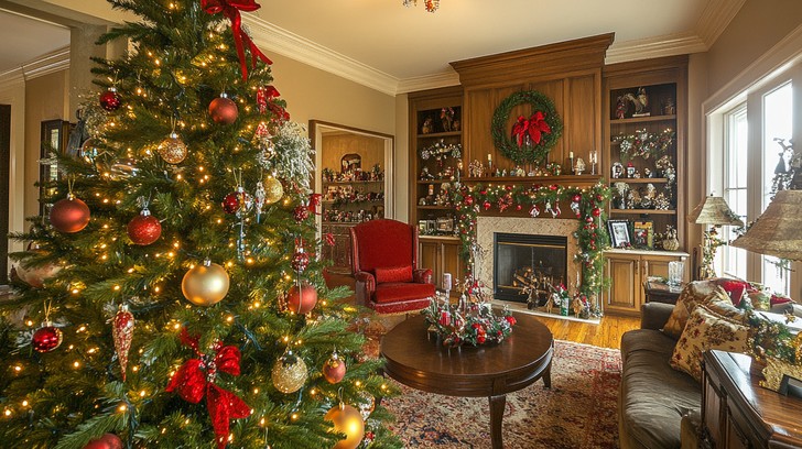Download Festive Holiday Interior Image - Christmas, Holiday, Tree | StockCake