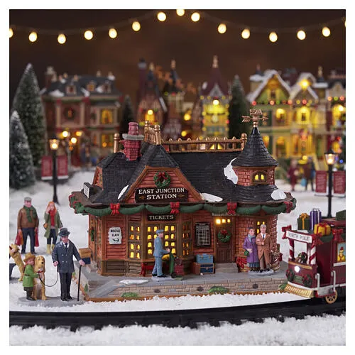 East Junction Station Illuminated Building, Lemax Caddington Village 18x23x14 cm - 75256 | online sales on HOLYART.com