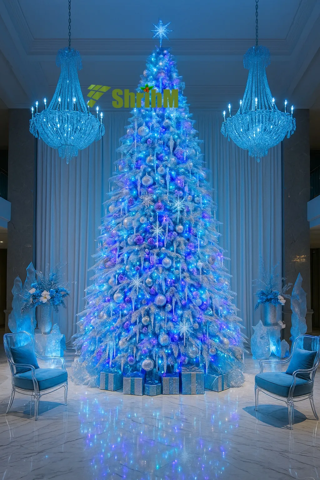 Electric Ice Multicolor Christmas Tree – 20ft Luxury Hotel & Event  Installation by ShrihM - Shrih Management