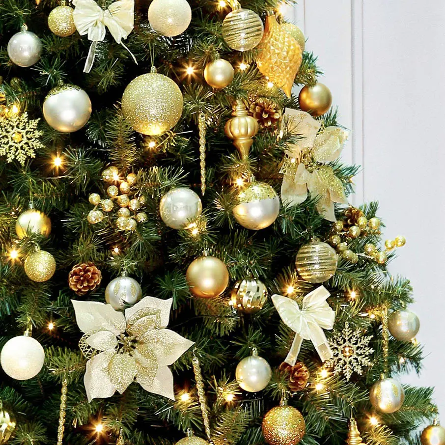 Empire Gold - 8ft Gold Decorated Christmas Tree