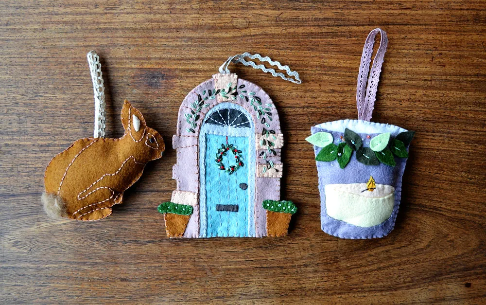 Felt Christmas Ornaments and a felt star